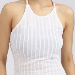 Shein Halter Neck Sleeveless Textured Sheath Dress image 5