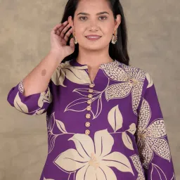 aramya Women Floral Print Straight Kurta image 5