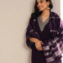 gerua by libas Women Embroidered Straight Kurta Suit Set image 5