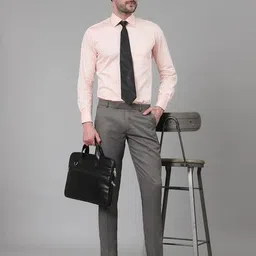 avanova Men Relaxed Fit Flat-Front Trousers image 5