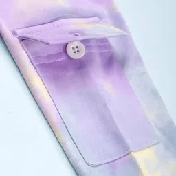 kiddopanti Girls Tie & Dye Print Regular Fit Round- Neck T-Shirt image 5