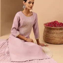 janasya Women Embroidery Straight Kurta image 5