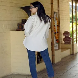 indie picks Pure Cotton Hand Embroidered Shirt Style Top image 5