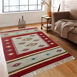 homely by romee Indian Pattern Chenille Dhurrie 3 ft x 5 ft image 1