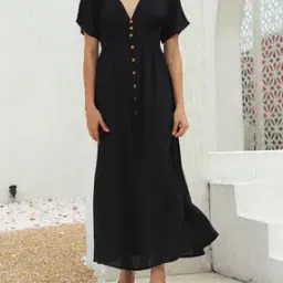 Shein Extended Sleeve Smocked Waist Maxi Split Dress-picture-28