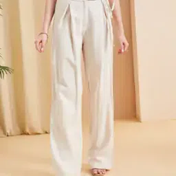 Shein Full Length Flexi Waist Tie-Up Pleated Pants-picture-30