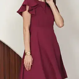 Shein Party Mini Length Short Butterfly Sleeve Skater Dress-picture-33