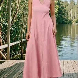 Shein Halter Neck Sleeveless Textured A-Line Dress-picture-53