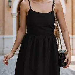 Shein Spaghetti Strap High Waist Mini Skater Dress-picture-50