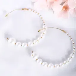 Shein Women Pearl Beaded Hoop Style Drop Earrings-picture-18