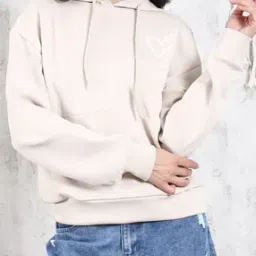 Shein Drop Shoulder Heart Placement Print Hoodie-picture-31