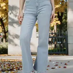 Shein Full Length Mid Wash Bootcut Jeans-picture-25