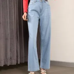 Shein Full Length Straight Fit Jeans With Pockets-picture-46