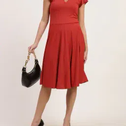 Shein V-Neck Flutter Sleeve Midi Dress image 1