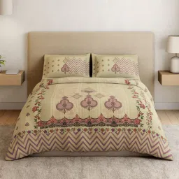 spaces Cotton Printed Bedsheet with Pillow Cover   image 1