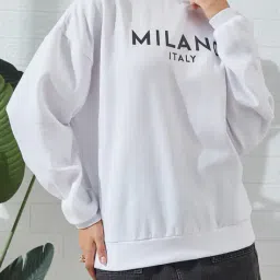 Shein Drop Shoulder Typographic Chest Print Sweatshirt image 1