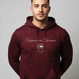 adro Men Graphic Print Regular Fit Hoodie image 1