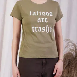 Shein Short Sleeve Typographic Chest Print Crew Tshirt image 1