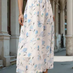 Shein Elasticated Waist Floral Print A-line Maxi Skirt image 1