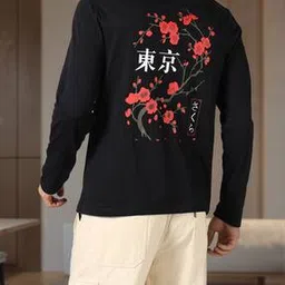 Shein Full Sleeve Typographic Back Print Oversized Fit Crew Tshirt-picture-16