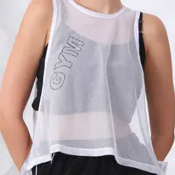 Shein Low Armhole Typographic Placement Print Mesh Tshirt-picture-45