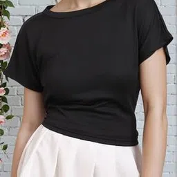 Shein Extended Short Sleeves Back Open Short Top-image-0