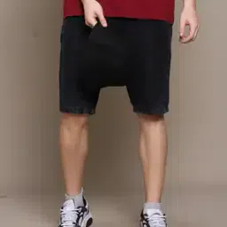 Shein Knee Length Low Rise Denim Shorts With Pockets-image-37