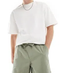 asos design Men Patterned Wide-Fit Cotton Shorts image 1