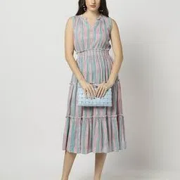 yousta Women Striped Tiered Dress-picture-45