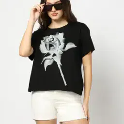 yousta Women Graphic Print Regular Fit Crew-Neck T-Shirt-picture-30