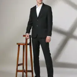 john players Men Plaid Check Slim Fit 2-Piece Suit Set-picture-49