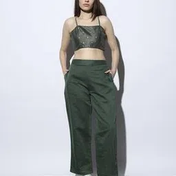 svrnaa by azorte Women Embellished Fitted Crop Top-picture-24