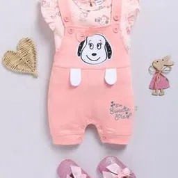 mom's love Girls Peanuts Print Dungaree with Top-picture-30