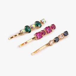 yousta Women Set of 3 Stone Embellished Assorted Hair Pins-picture-53