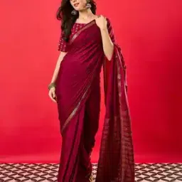 Women Traditional Saree With Blouse Piece-image-9