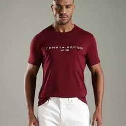 tommy hilfiger Men Logo Print Regular Fit Crew-Neck T-Shirt-picture-52