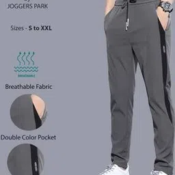 joggers park Men Straight Track Pants with Drawstring-picture-35