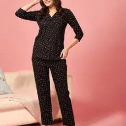 quira Women Micro Print Top & Pyjamas Set-picture-27