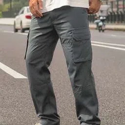 Men Relaxed Fit Flat-Front Cargo Pants-image-48