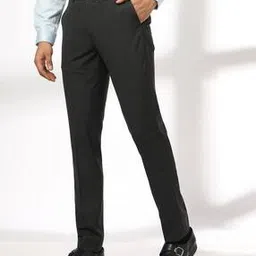 john players Men Slim Fit Low-Rise Flat-Front Trousers-picture-17