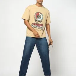 yousta Men Lightly Washed Straight Jeans-picture-13