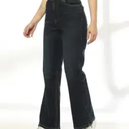 Women High Rise Full Length Flared Jeans-image-58