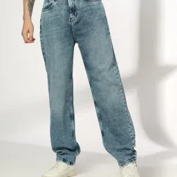 dnmx Men Heavily Washed Straight Jeans image 1