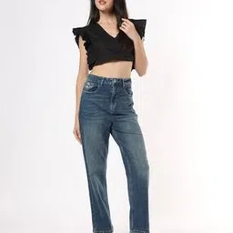 buda jeans co Lightly Washed High-Rise Straight Jeans-picture-23