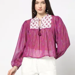 yousta Women Floral Print Regular Fit Top image 1