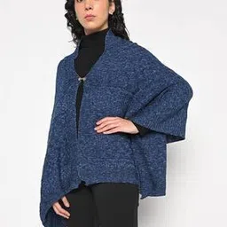 Textured Poncho Shrug-image-0
