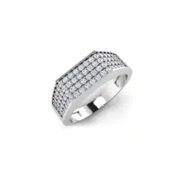 iski uski Jalima White Gold Diamond-Studded Band Ring image 1