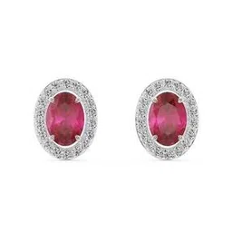emori Women White Gold Lab Grown Diamond-Studded Stud Earrings-picture-28