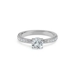 emori Women White Gold Round Sidestones Lab Grown Diamond Engagement Ring-picture-52