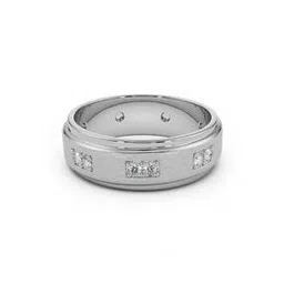 emori Men White Gold Tezz Lab Grown Diamond- Studded Band Ring-picture-29